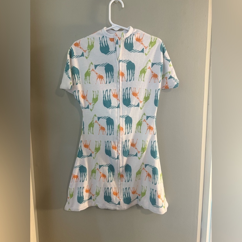 White and Orange Sleep Sack Pajamas with Playful Design 3-6 months